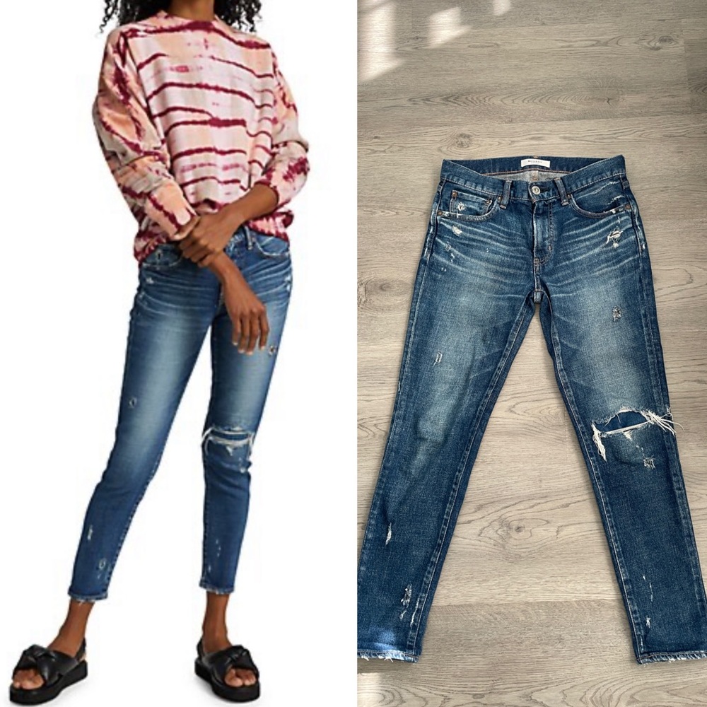 Moussy Vintage Lenwood Distressed Stretch Skinny Ankle Jeans Sz 26 - Runs Small
